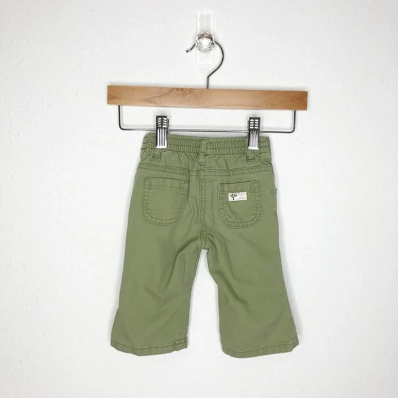 Janie and Jack pants olive with embroidered flowers on pocket size 3-6 months - Picture 2 of 5